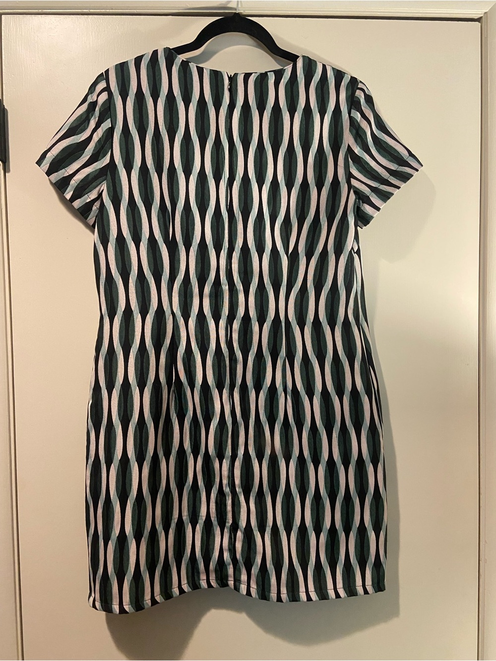 Corey Lynn Calter Green Black Cream Geometric Mini Dress - Picture 3 of 5